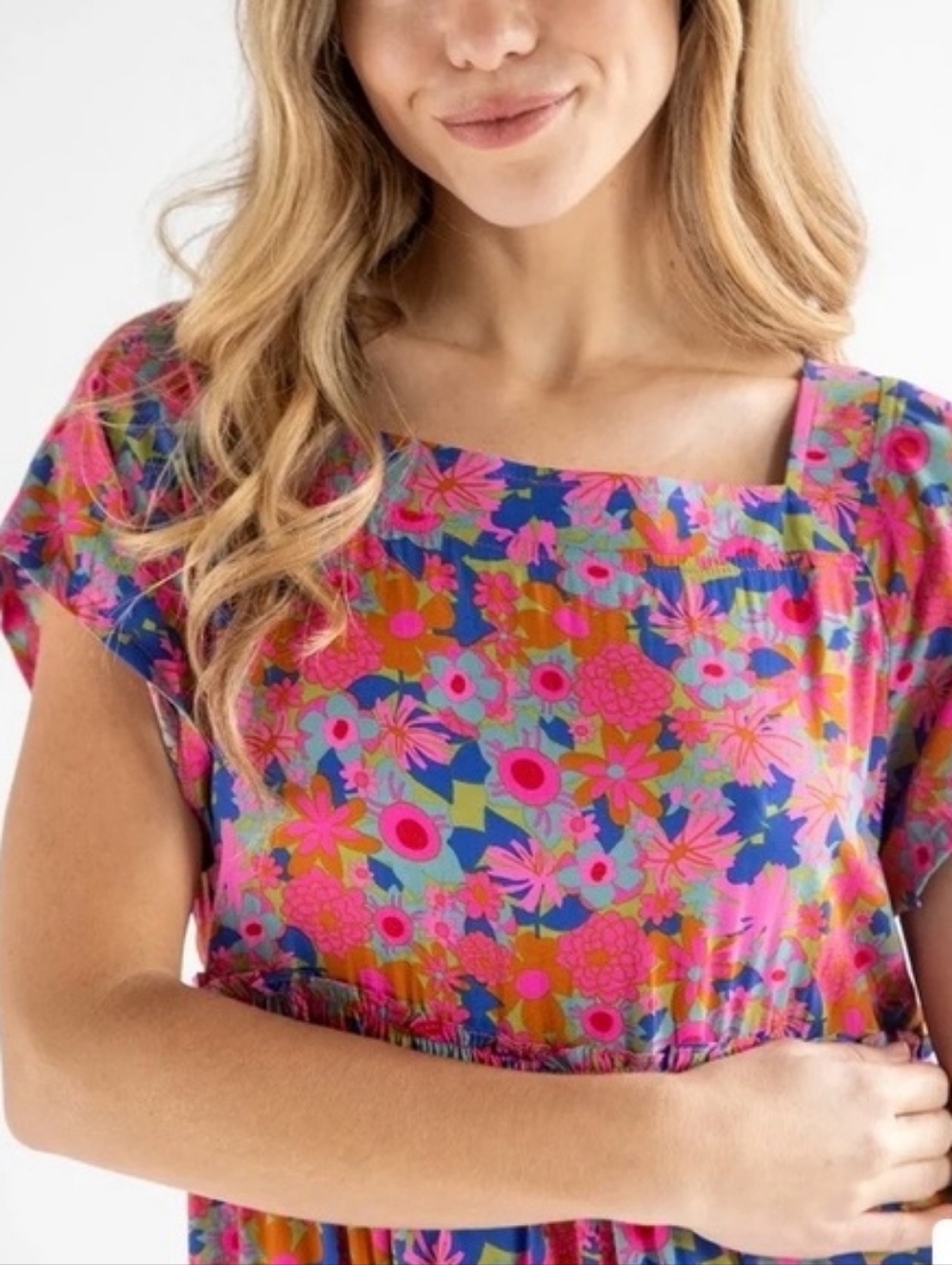 Natural Life Floral Tiered Maxi Dress - Size M